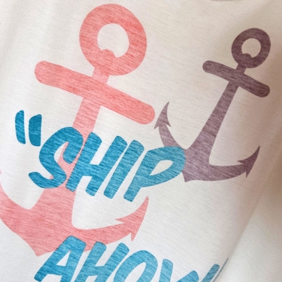 I LOVE H81 Vintage Style Ship Ahoy Tank Top (NWOT) - Picture 2 of 4